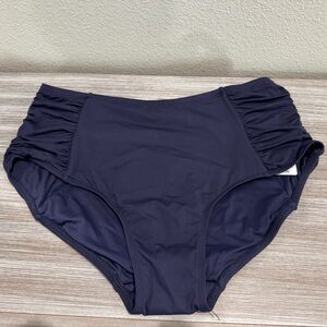 Women's Navy High-Waisted Swim Bottom